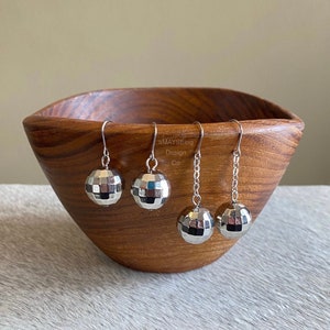 Mirrorball Disco Ball Unique Novelty Dangle Earrings