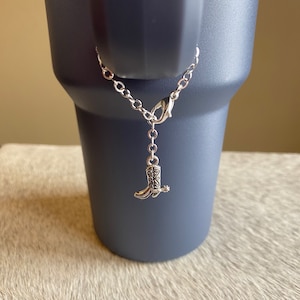 Cowboy Boot Tumbler Travel Cup Charm Handle Accessory