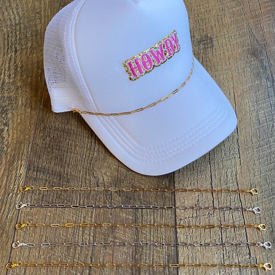 Trucker Hat Chain Dainty Paperclip Hat Chain Mesh Hat Accessories