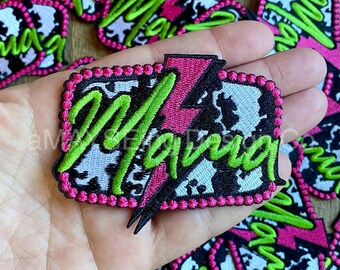 MAMA Belt Buckle Embroidered Iron On Patch