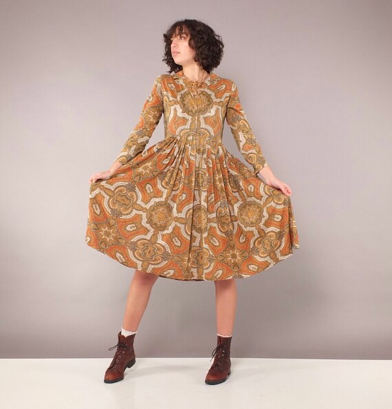 60s Vintage Carol Craig Dress Soft Paisley Knit Ga