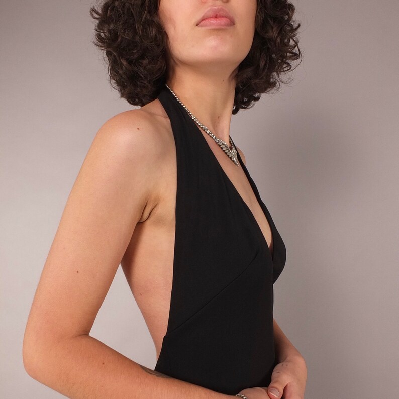 90s Fredericks of Hollywood Elegant Plunging Back Evening