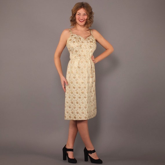 1950s Vintage Mollie Parnis Sleeveless Brocade Coc