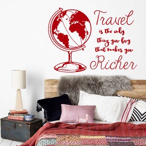 Muur sticker reizen ding rijker Vinyl Sticker Globe wereld kaart Aarde continenten wonen Kinder kamer Design Office muurschilderingen Home Decor van S139