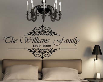 Wall Family Decal Vinyl Sticker Personalized Family Name Custom Sign Family Established Design Bedroom Living Home Decor Wedding Gift A409