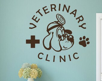 Wall Decal Pets Pet Veterinary Services Medicine Veterinary Clinic Design Grooming Salon Hospital Shop Cat Dog Vinyl Sticker Home Décor A431