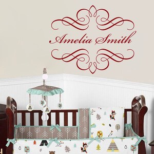 Wall Decal Monogram Custom Personalized Girls Name Family Decor Baby ...