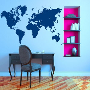 Muursticker Wereldkaart Continenten Landen Vinyl Sticker Studie Kantoor Home Decor Slaapkamer Woonkamer Kinderkamer Muurschilderingen M42