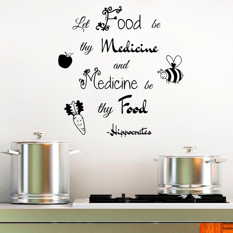 Wall Decals Let Food Be Thy Medicine Hippocrates Health Quote Etsy