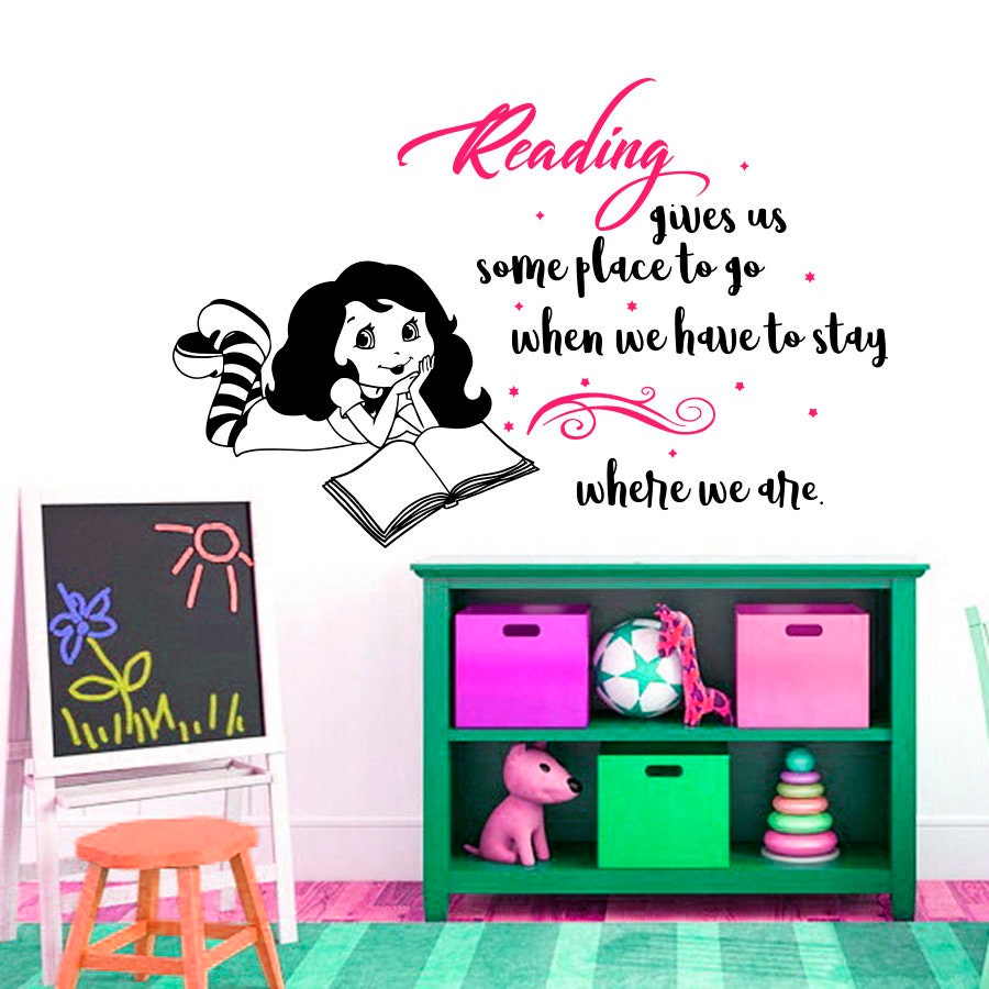 Wall Decal Vinyl Sticker Quote Reading Gives Us Some Place Etsy