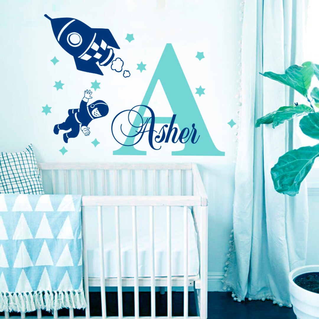 Wall Decal Vinyl Sticker Rocket Space Cosmos Cosmonaut Custom ...