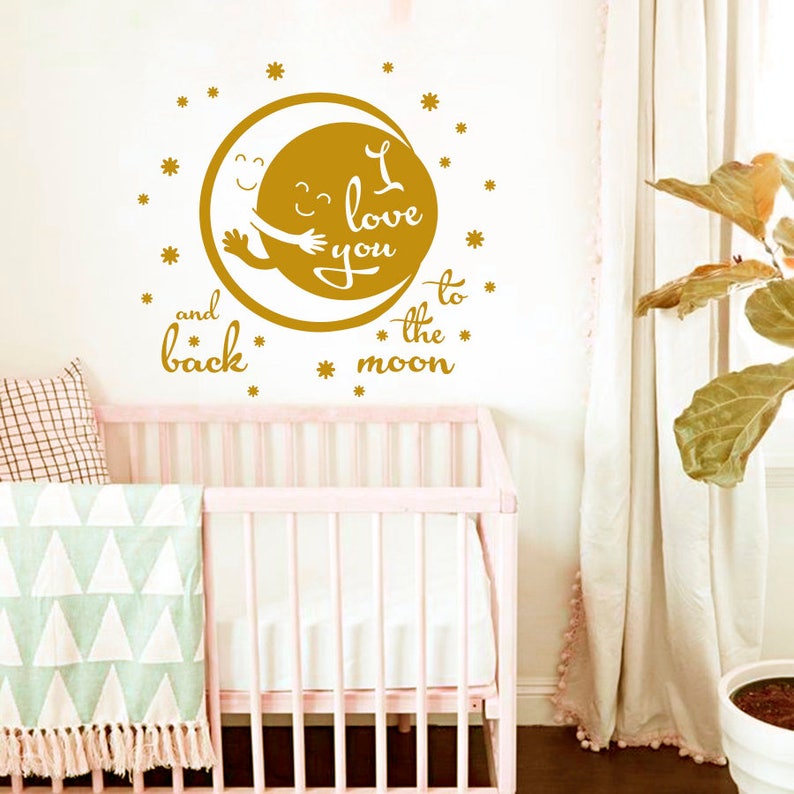 thumbnail image 2 of "Love You To The Moon And Back" Wall Decal – Bedroom/Living Room – JustStickIt UK 2 of 5