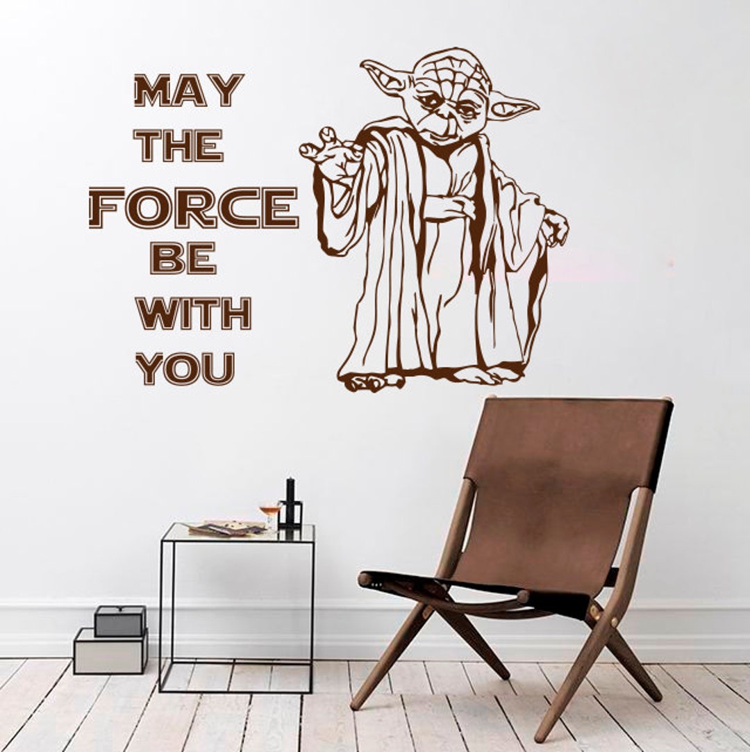 Wall Decals may the Force Be With You Jedi Master Yoda Quote Star Wars Vinyl Decal Sticker Home