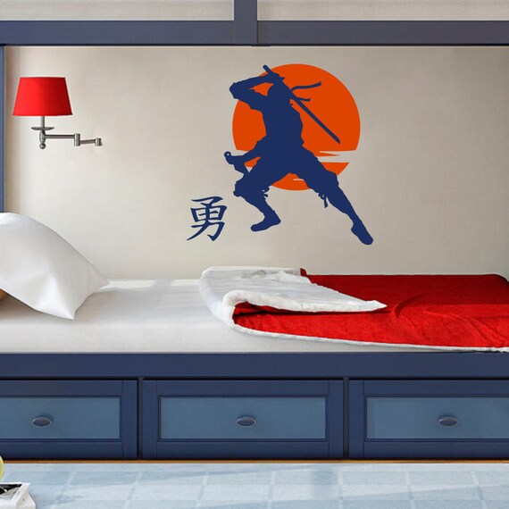 Wall Decal Ninja Shinobi Diversionist Japanese Martial Arts Vinyl Sticker Home Decor Children Room Emblem Sport Club Logo Murals A518