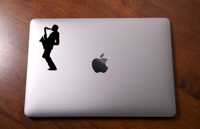 Laptop Vinyl Decal Sticker Musician Saxophonist Saxophone Jazz Etsy
