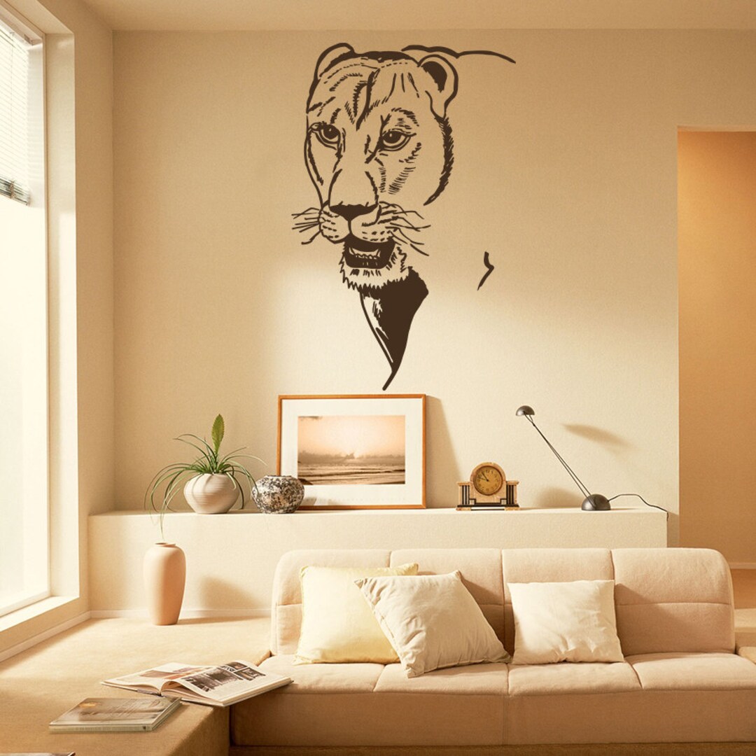 Wall Decal Lion Lioness Wild Cat Wildcat African Animals Safari ...