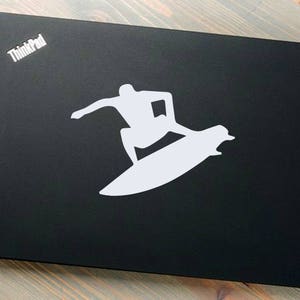 Laptop Vinyl Decal Sticker Surfboarder Surfing Surfer Waves Sea Ocean Computer Tablet Notebook Keyboard Phone Wall Kids Murals Home Décor R8 image 3