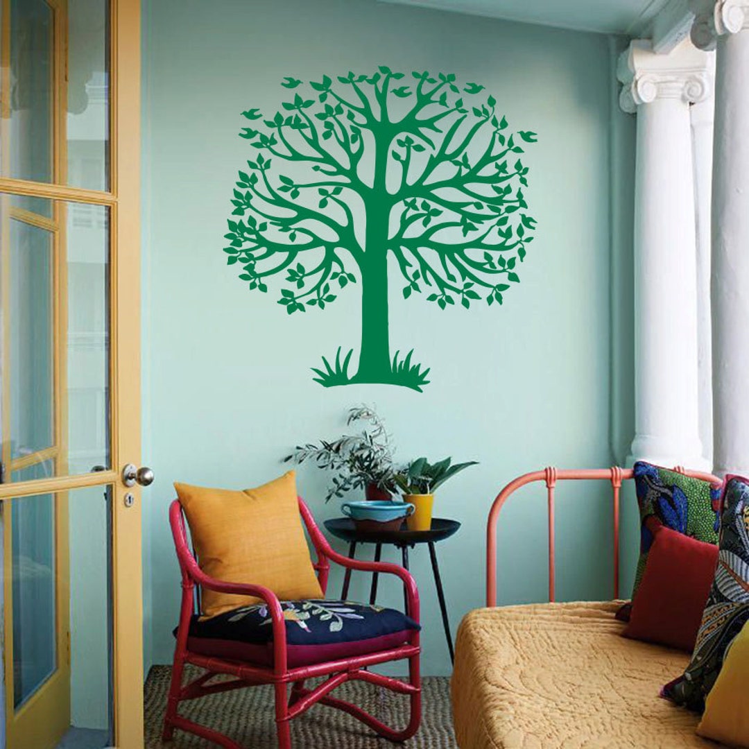 Wall Decals Tree Nature Flora Trees Forest Plants Birds Vinyl Decal ...