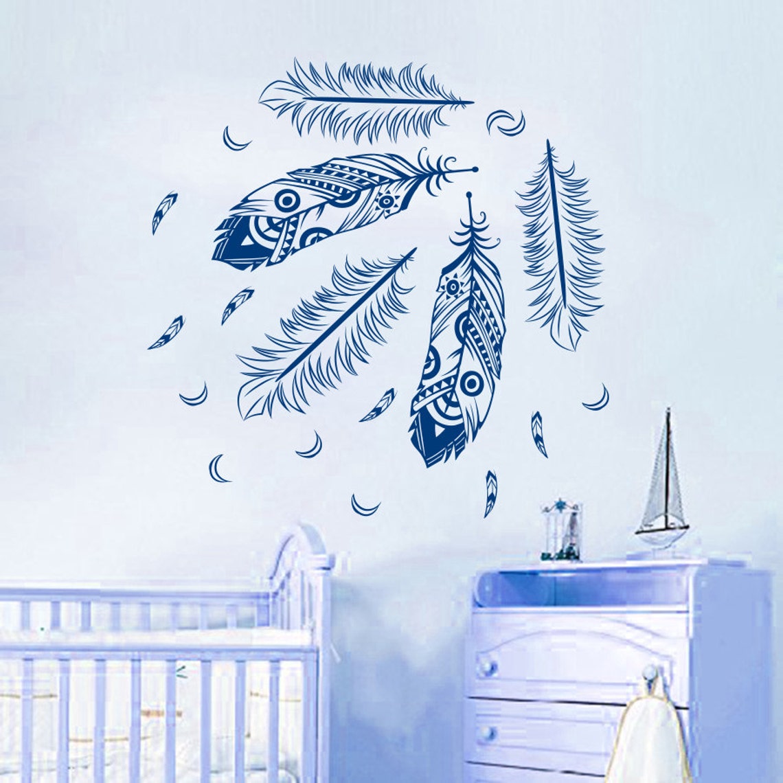 Wall Decal Feathers Feather Peafowl Peacock Bird Pattern Etsy