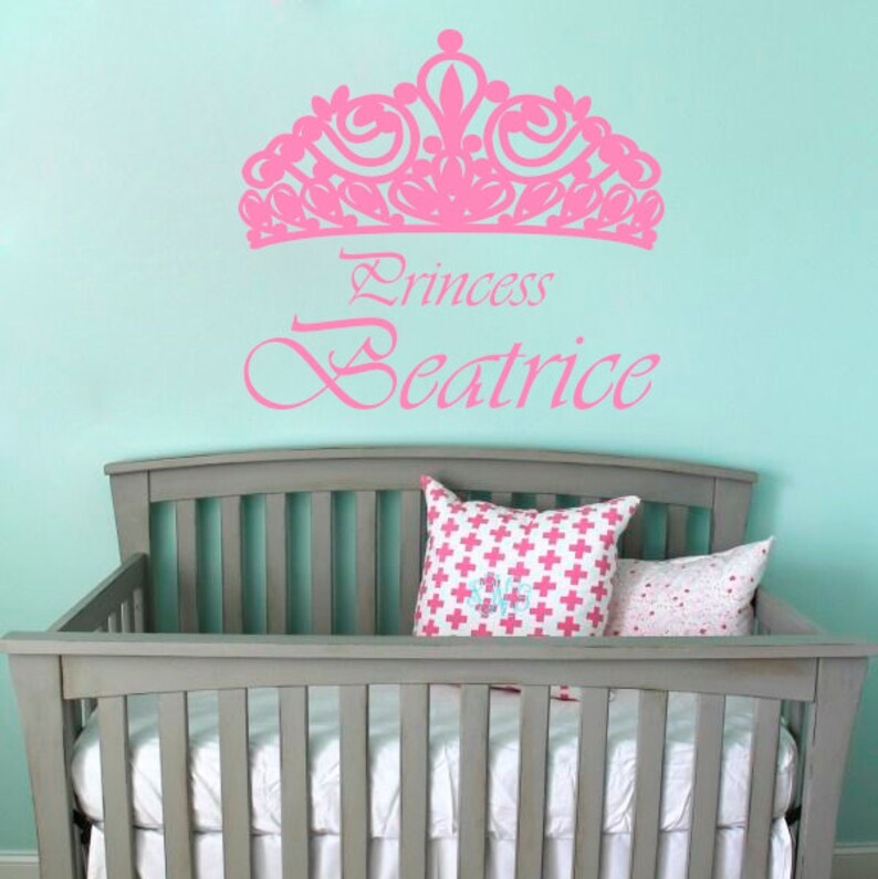 Wall Decal Quote Princess Crown Custom Personalize Name Etsy