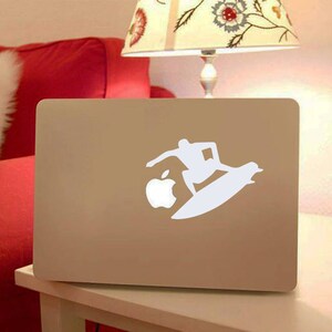 Laptop Vinyl Decal Sticker Surfboarder Surfing Surfer Waves Sea Ocean Computer Tablet Notebook Keyboard Phone Wall Kids Murals Home Décor R8 image 6