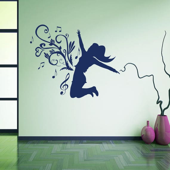 Wall Decal Song Sing Notes Delight Flight Music Studio Vinyl Sticker Home Decor Music School Recording Bedroom Living Girl Room Murals A516