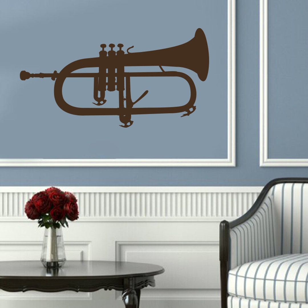 Wall Decal Wind Musical Instruments Tuba Brass Band Art Music Studio ...