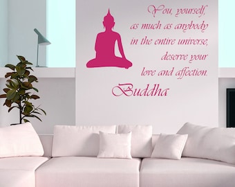 Wall Decal Quote You, yourself, as much as anybody in the entire universe Buddha Meditation Wisdom Yoga Vinyl Sticker Home Décor Murals M77