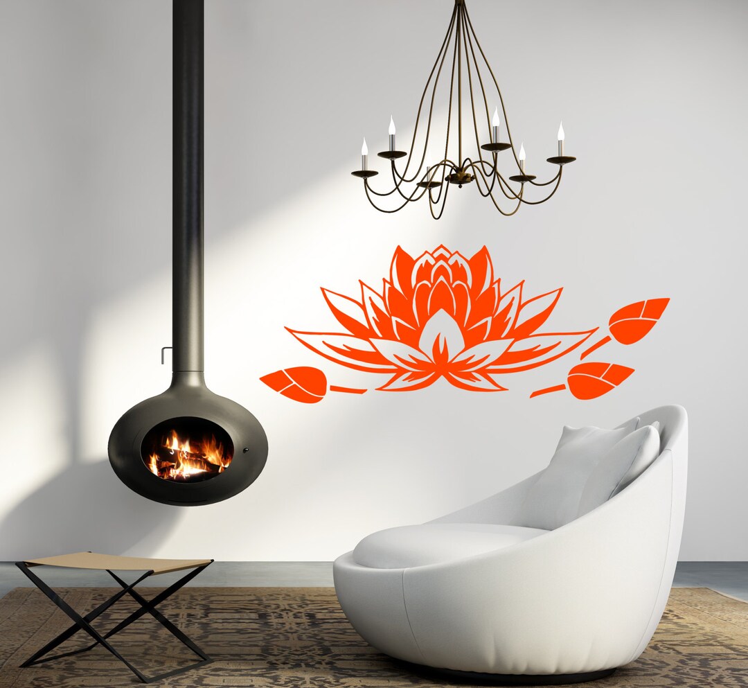 Wall Vinyl Decals Lotus Flower Symbol Home Art Sticker Mural Yoga Zen ...