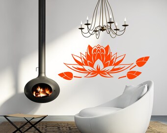 Wall Vinyl Decals Lotus Flower Symbol Home Art Sticker Mural Yoga Zen Interior Meditation Yoga Buddha East Art Bedroom Living Room Décor M10