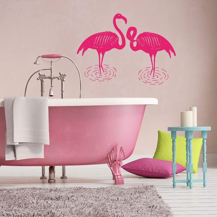 Wall Decal Oiseaux Faune Flamant Rose Oiseau Troupeau Nature Vinyl Sticker Home Décor de Chambre à C