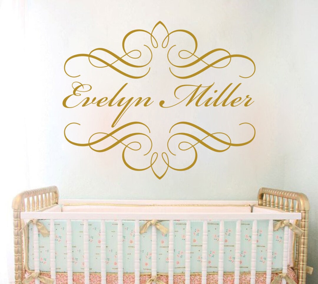 Wall Decal Monogram Custom Personalized Girls Name Family Decor Baby ...
