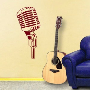 Wall Decal Microphone Art Music Studio Design Vinyl Sticker Home Décor ...