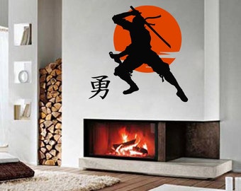 Wall Decal Ninja Shinobi Diversionist Japanese Martial Arts Vinyl Sticker Home Décor Children Room Emblem Sport Club Logo Murals A518