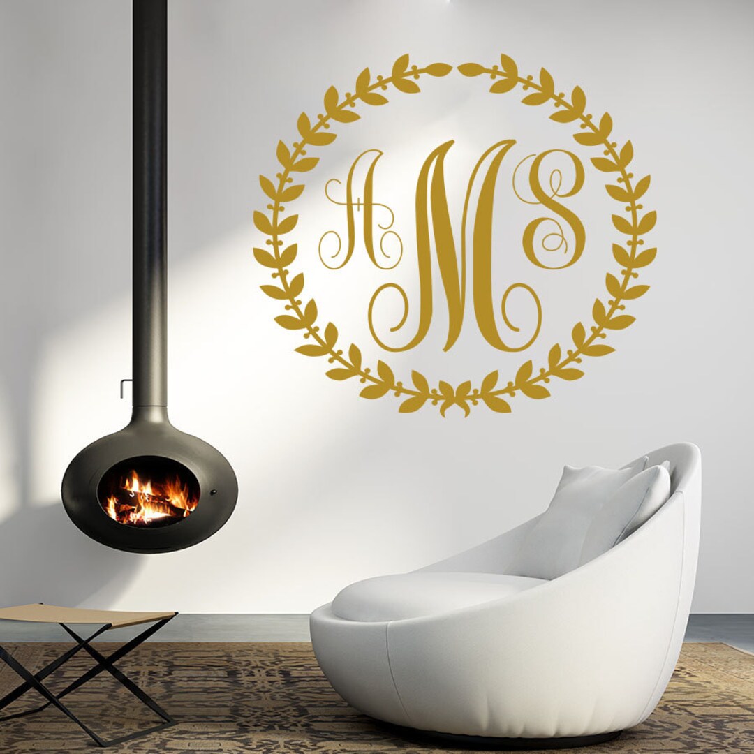 Monogram Wall Decal Boys Girls Personalized Initial Custom Family Décor ...