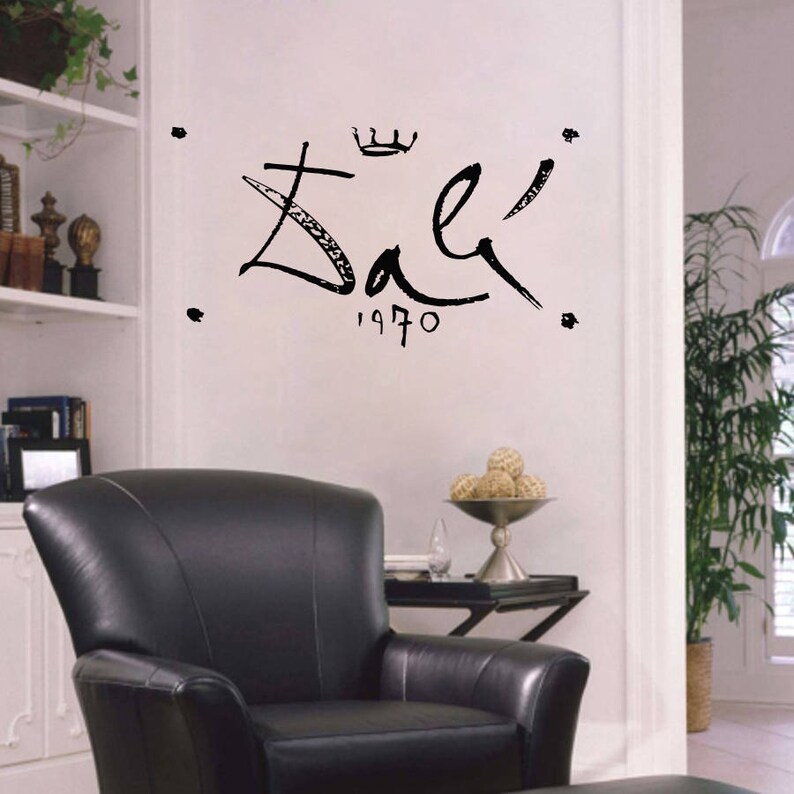 wall decal quote artist signature of salvador dali dali's | etsy