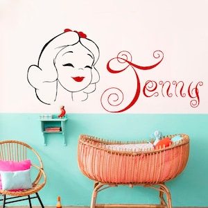 Wall stickers vinyle autocollant bébé fille princesse conte de fées dessin animé femme personnalisé personnalisé chambre S61 nom monogramme garçon chambre d'enfant enfants