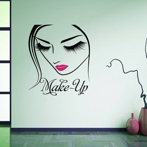 Wandaufkleber „Make-Up Artist“ – 42x43 Cm, Schwarz, Vinyl | Für Salon, Badezimmer, Shop-Deko | Selbstklebend & Abziehbar