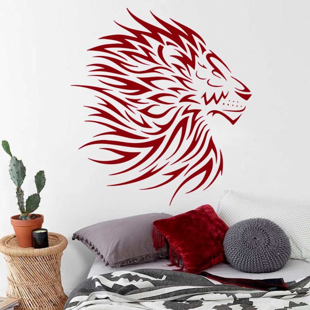 Wall Decal Lion Wild Cat Wildcat African Animals Safari Vinyl Sticker ...