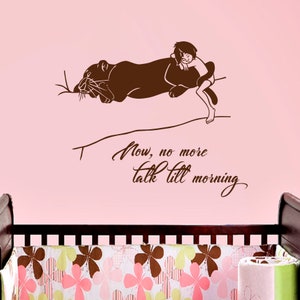 Wandtattoo Zitat jetzt nicht mehr die Rede bis morgen süße Träume Mowgli schlafen Bagheera Dschungel Buch Kipling Wandbild Vinyl Aufkleber Home Dekor A614