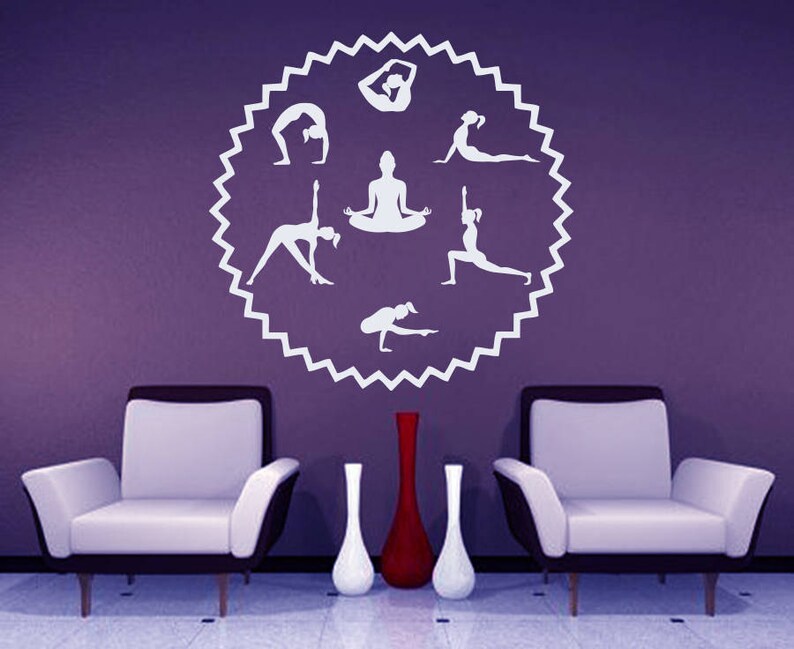 Wall Decal Yoga Studio Meditation Buddha Lotus Zen Fitness Etsy