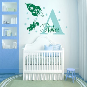Wall Decal Vinyl Sticker Rocket Space Cosmos Cosmonaut Custom ...