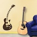 Wall Decal Stringed Musical Instruments Guitar Art Pop Music Studio ...