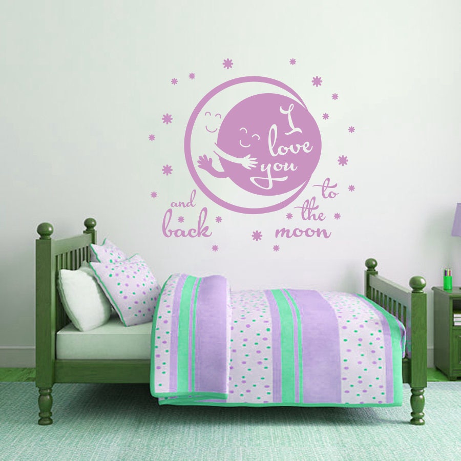Wall Decal Vinyl Sticker Quote I Love You to the Moon and Back Etsy