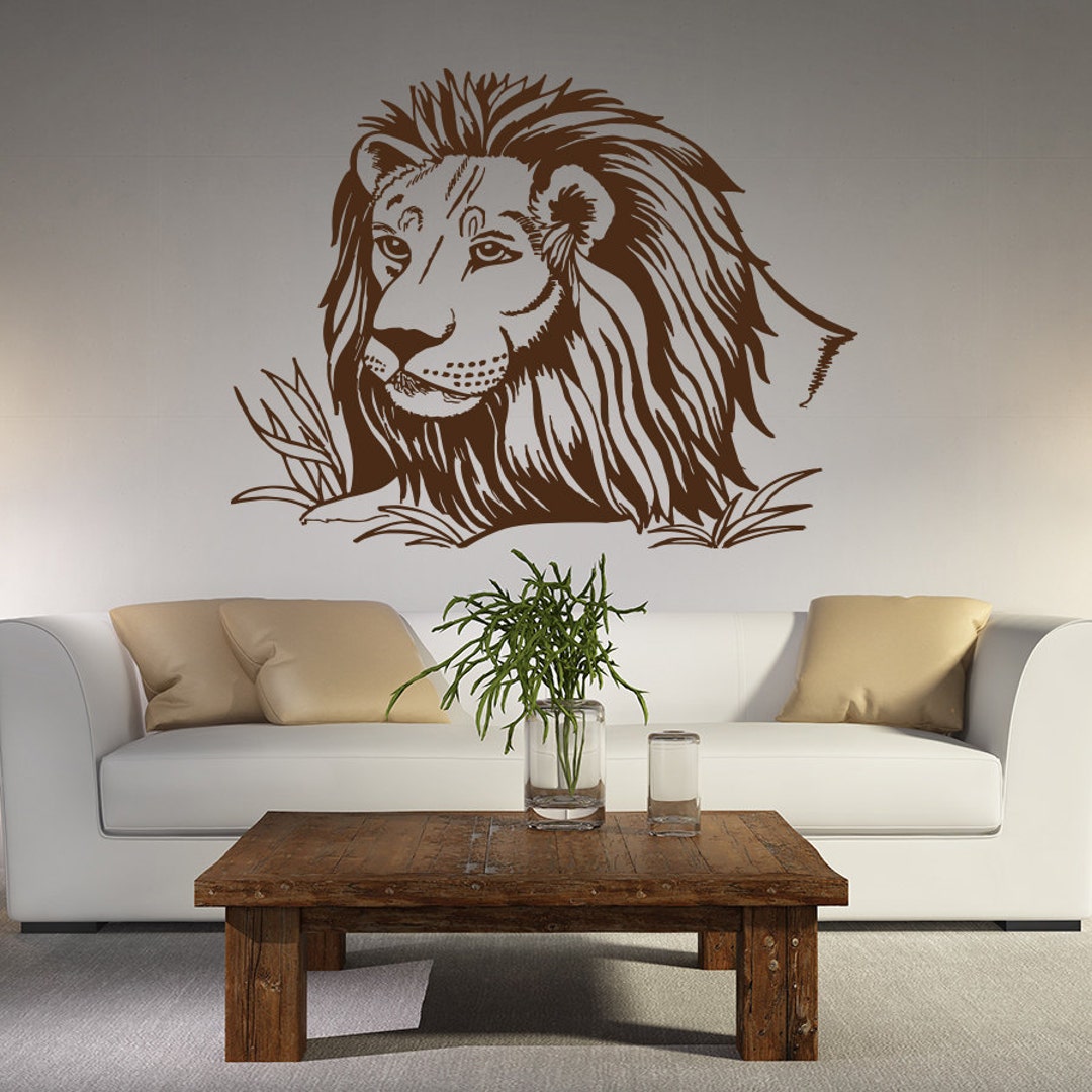 Wall Decal Lion Wild Cat Wildcat African Animals Safari Vinyl Sticker ...