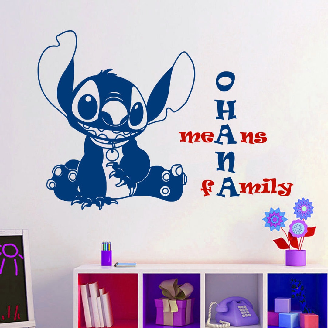 Wand Stitch Aufkleber Baby Stitch Lilo und Stitch zitieren Ohana-heißt  Familie Kinder Zimmer Kinderzimmer Kinder Vinyl Aufkleber Home Dekor  Wandbilder A408 - .de