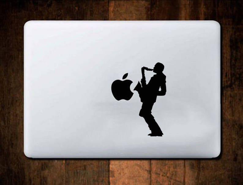 Laptop Vinyl Decal Sticker Musician Saxophonist Saxophone Jazz Etsy