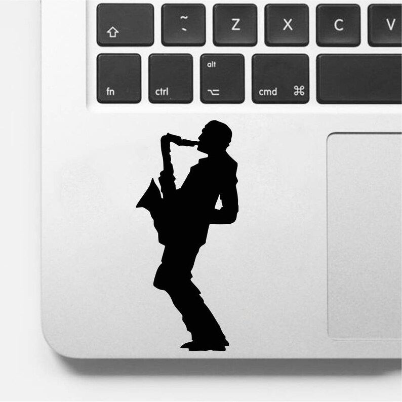 Laptop Vinyl Decal Sticker Musician Saxophonist Saxophone Jazz Etsy