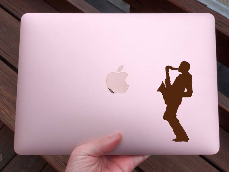 Laptop Vinyl Decal Sticker Musician Saxophonist Saxophone Jazz Etsy