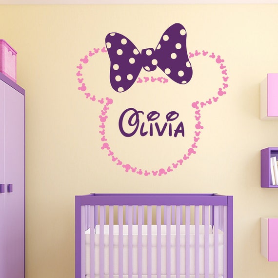 Stickers minnie baby prénom personnalisé et texte princesse